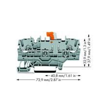 WAGO 2002-1971 Scheidingsklem 5.20 mm Spanveer Grijs 50 stuk(s)