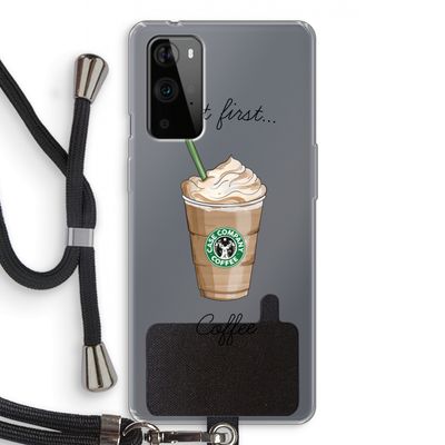 But first coffee: OnePlus 9 Pro Transparant Hoesje met koord