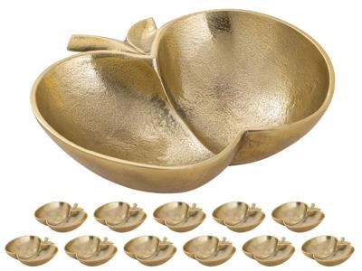 Emma - Apfel Schale - goud of zilver - aluminium - B21xH5xT21cm