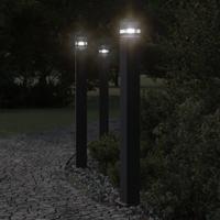 VidaXL Vloerlamp voor buiten met sensor 110 cm aluminium zwart VidaXL Vloerlamp voor buiten met sensor 110 cm aluminium zwart