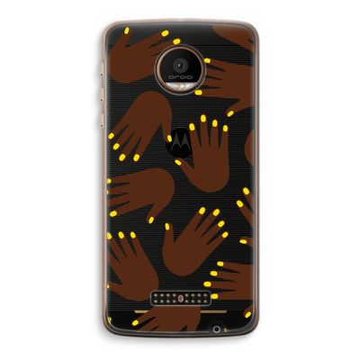 Hands dark: Motorola Moto Z Force Transparant Hoesje