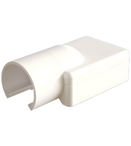 Verloopmof wit van ronde 16mm naar platte buis Canalit CS25