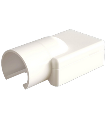 Verloopmof wit van ronde 16mm naar platte buis Canalit CS25