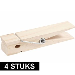 4x Hobby materiaal grote houten knijper 15 cm