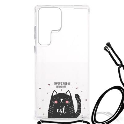 Samsung Galaxy S23 Ultra Stevig | Bumper Hoesje | Cat Good Day Samsung Galaxy S23 Ultra Stevig | Bumper Hoesje | Cat Good Day