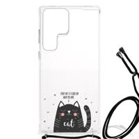 Samsung Galaxy S23 Ultra Stevig | Bumper Hoesje | Cat Good Day