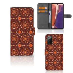 Samsung Galaxy Note 20 Telefoon Hoesje Batik Brown