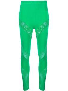 Philipp Plein legging à empiècements perforés - Vert