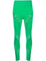 Philipp Plein legging à empiècements perforés - Vert