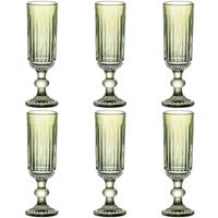 Set van bekers Home ESPRIT Groen Kristal 6 x 6 x 18,4 cm (6 Stuks)