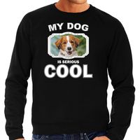 Kooiker honden sweater / trui my dog is serious cool zwart voor heren - thumbnail