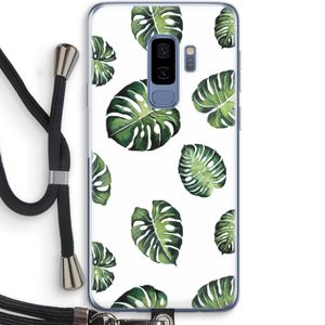 Tropische bladeren: Samsung Galaxy S9 Plus Transparant Hoesje met koord