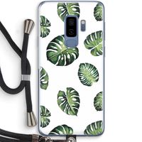 Tropische bladeren: Samsung Galaxy S9 Plus Transparant Hoesje met koord