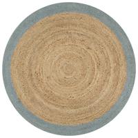 VidaXL Vloerkleed handgemaakt met olijfgroene rand 150 cm jute