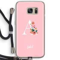 Pink Bouquet: Samsung Galaxy S7 Transparant Hoesje met koord