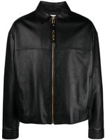 Moschino zipped-up leather jacket - Noir - thumbnail