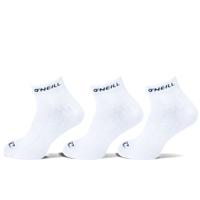 O'Neill O'Neill Sneakersokken Unisex Quarter 3-Pack Wit - thumbnail