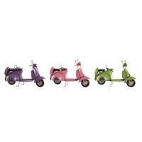 Decoratieve figuren DKD Home Decor 26 x 10 x 17 cm Roze Lila Motorfiets Groen Vintage (3 Onderdelen)