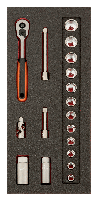 Bahco Foaminlay Fit&Go 1/3 met doppen en toebehoren 3/8" - 18-delig - retailverpakking - FF1E2106EH
