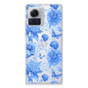 TPU Case voor Motorola Moto X30 Pro Flowers Blue