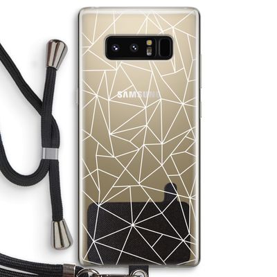 Geometrische lijnen wit: Samsung Galaxy Note 8 Transparant Hoesje met koord
