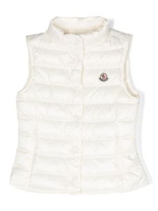 Moncler Enfant gilet matelassé à patch logo - Blanc