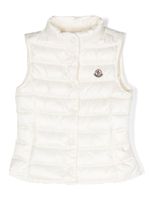 Moncler Enfant gilet matelassé à patch logo - Blanc - thumbnail