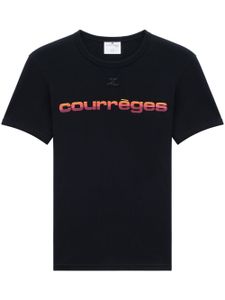 Courrèges t-shirt à logo imprimé - Noir