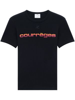 Courrèges t-shirt à logo imprimé - Noir