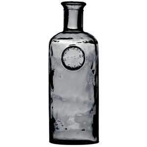 Bloemenvaas Olive Bottle - smoke grijs transparant - glas - D13 x H27 cm - Fles vazen