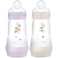 Set van 2 Babyflessen - MAM - Easy Start / Anti-Colic - 260 ml - Flow 2 Speen - Lila + Zand