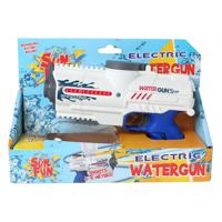Sun Fun waterpistool elektrisch met fles wit/blauw, 18cm