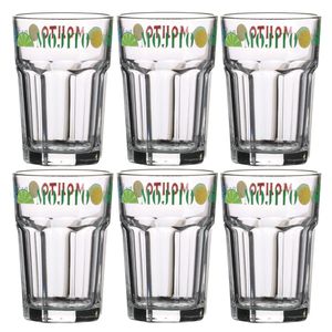 Urban Living Mojito cocktailglazen - gedecoreerd glas met teksten - 6x stuks - 365 ml