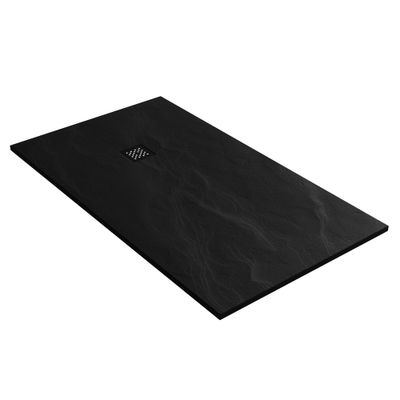 Douchebak Sanitop Just Creating Relievo Crag 90x160 cm Mat Zwart