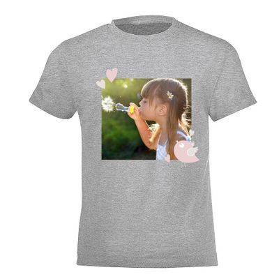 T-shirt voor kinderen bedrukken - Grijs - 12 jaar