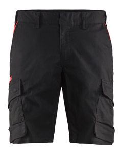 Blåkläder Industrie short met stretch 14461832 | Zwart/Rood | Maat 46 - 7330509758533
