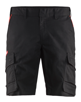 Blåkläder Industrie short met stretch 14461832 | Zwart/Rood | Maat 64 - 7330509758625