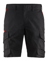 Blåkläder Industrie short met stretch 14461832 | Zwart/Rood | Maat 46 - 7330509758533