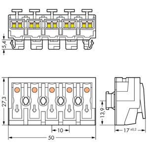 WAGO 294-8015 WAGO GmbH & Co. KG Netaansluitingsklem Flexibel: - Massief: 0.5-2.5 mm² Aantal polen: 5 250 stuk(s) Wit