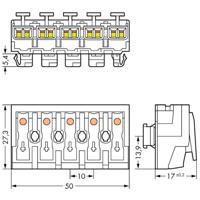 WAGO 294-8015 WAGO GmbH & Co. KG Netaansluitingsklem Flexibel: - Massief: 0.5-2.5 mm² Aantal polen: 5 250 stuk(s) Wit