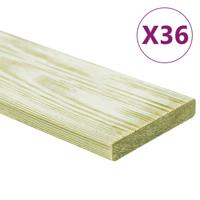 vidaXL Terrasplanken 36 st 4,32 m² 1 m massief grenenhout - thumbnail