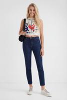 Enkellange skinny jeans - BLUE - 44