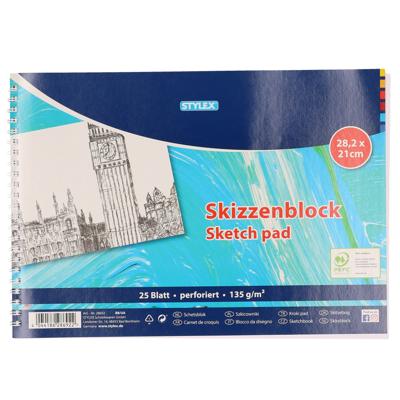 Stylex Schetsboek - tekenboek - A4 formaat - 25 vellen - 135 grams papier Stylex Schetsboek - tekenboek - A4 formaat - 25 vellen - 135 grams papier