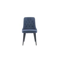 2 x VelvetDeluxe eetkamerstoel blauw, zwart.