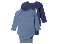 lupilu 2 baby rompertjes (Blauw/donkerblauw, 74/80)