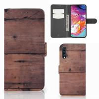 Samsung Galaxy A70 | Book Style Case | Old Wood