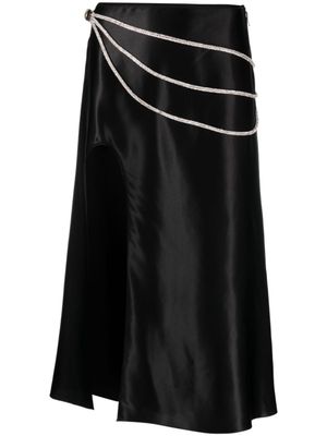 Nuè jupe mi-longue Laetitia à strass - Noir