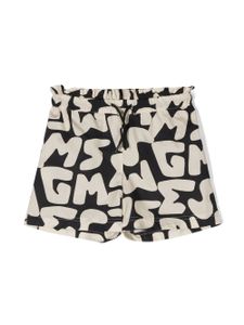 MSGM Kids short à logo all-over - Tons neutres