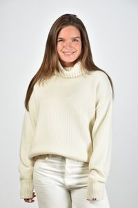 Extreme Cashmere trui Oversize Xtra ribgebreide afwerking en col cream