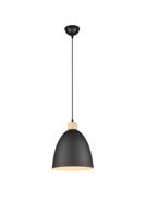 Trio Hanglamp Jagger zwart met houtbruin R30681032 - thumbnail